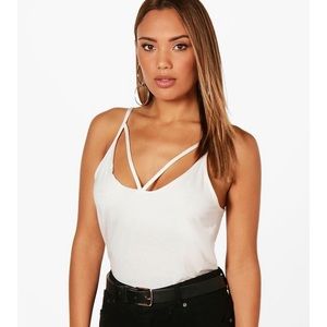 Boohoo White Strappy Cami